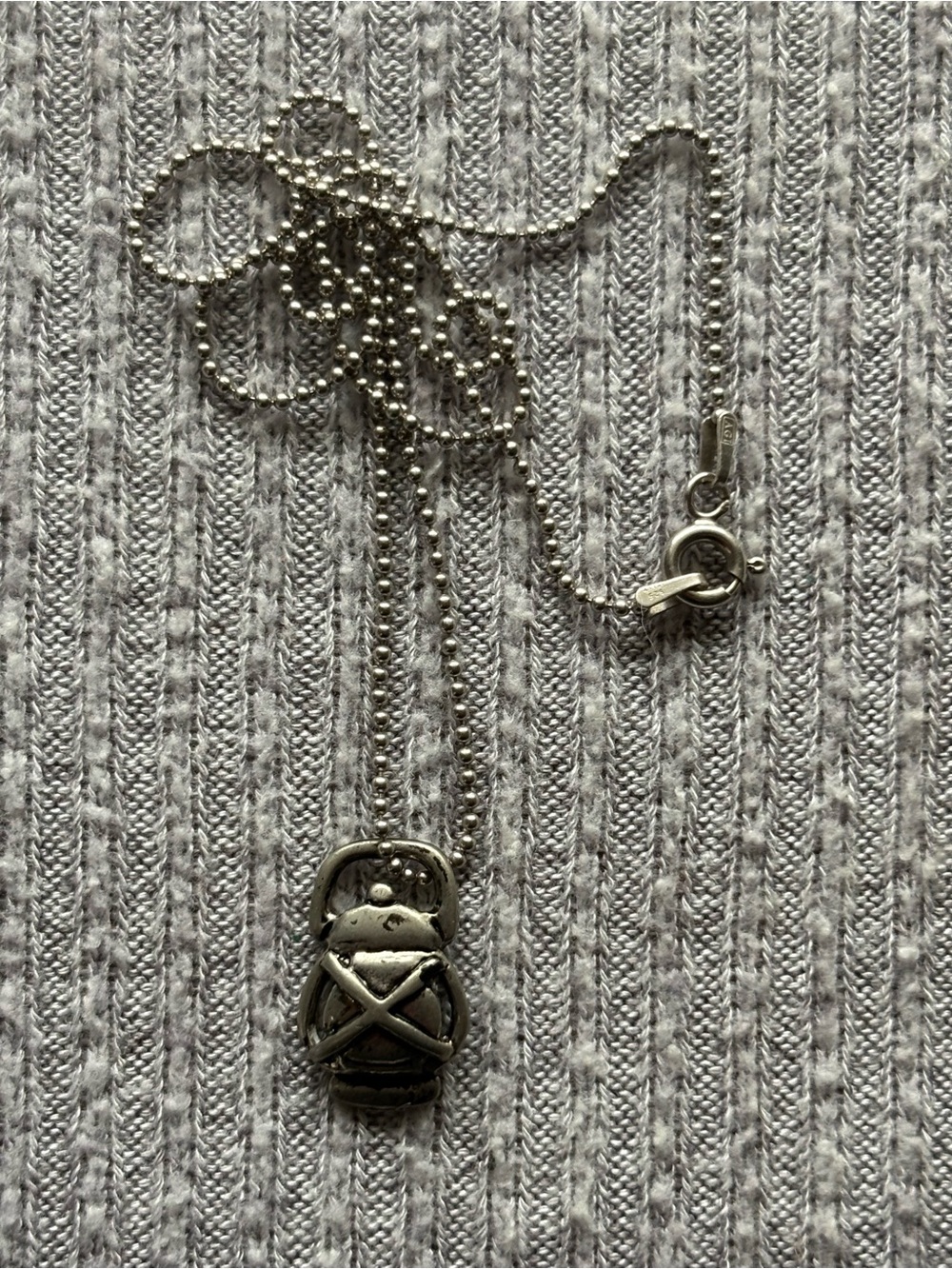 Vintage AGI 925 Italy marked silver necklace w lantern pendant